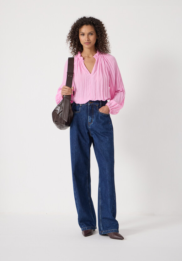 Ruffled Long Sleeve Blouse