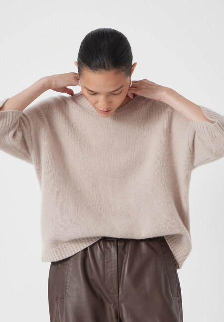 Short Sleeve Chunky Cashmere Tee