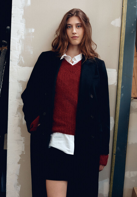 Aliah High V Knitted Jumper
