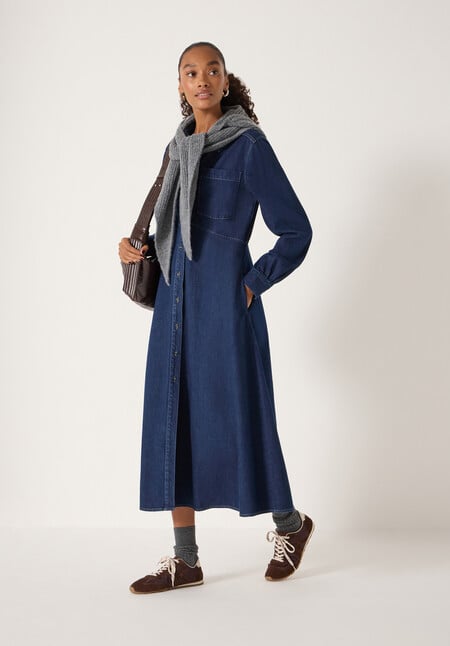 Long Sleeve Denim Shirt Dress