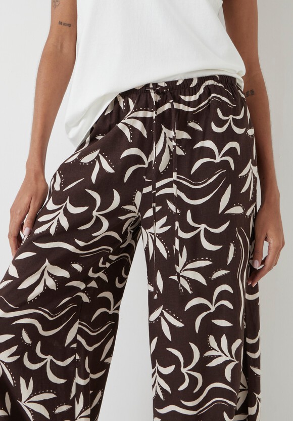 Printed Linen Blend Trouser