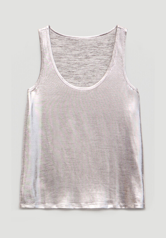 Silver Metallic Slub Vest
