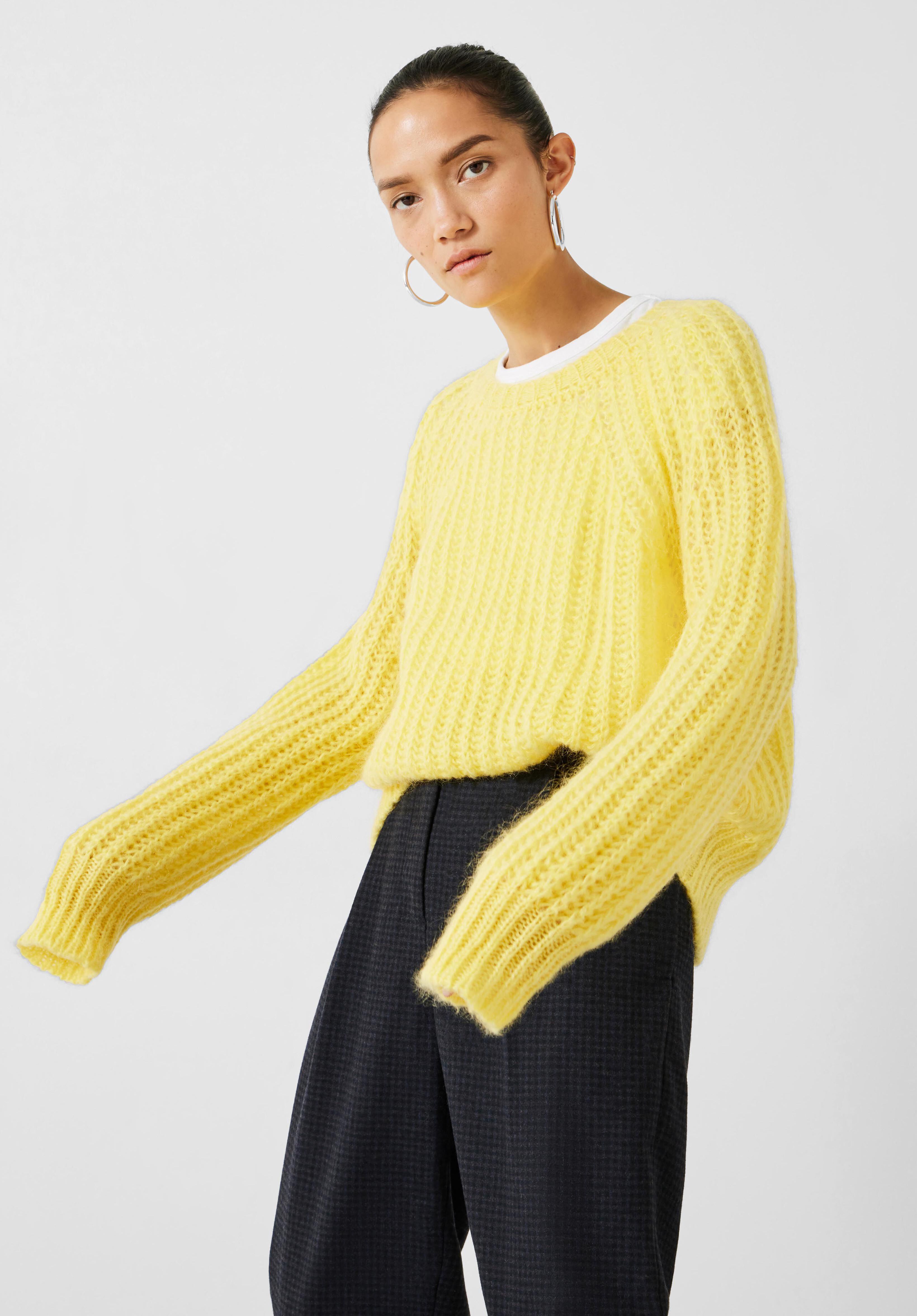 Yellow fluffy jumper cheap