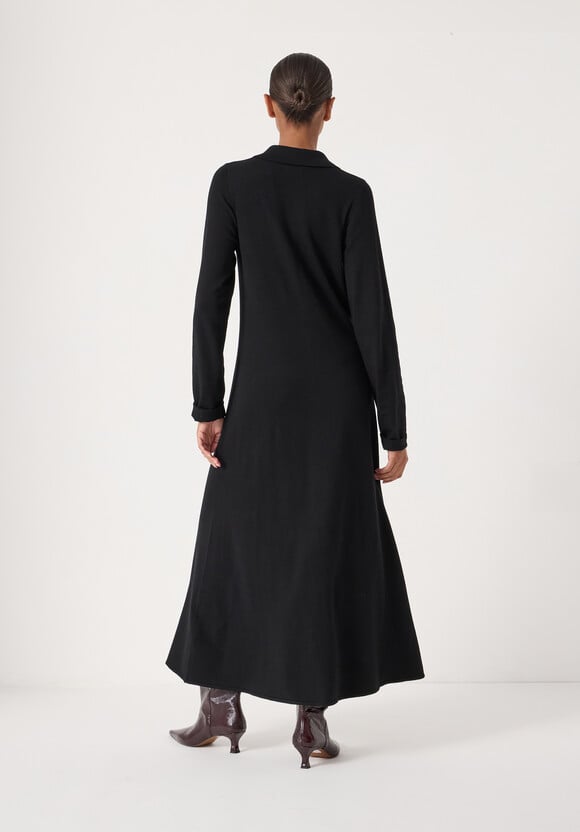 Polo Neck Knitted Midi Dress
