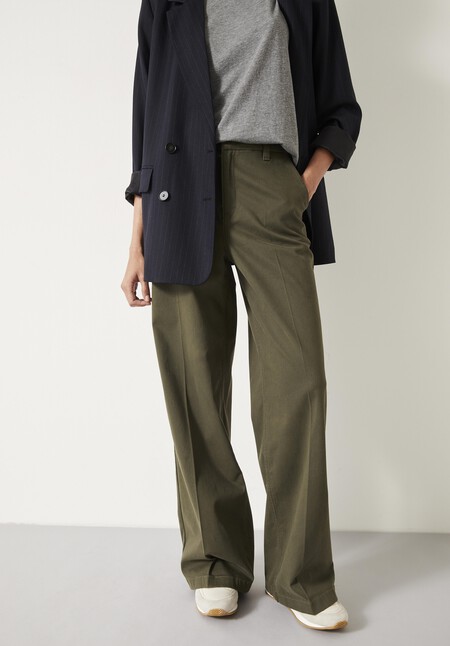 Camille Flat Front Cotton Trousers