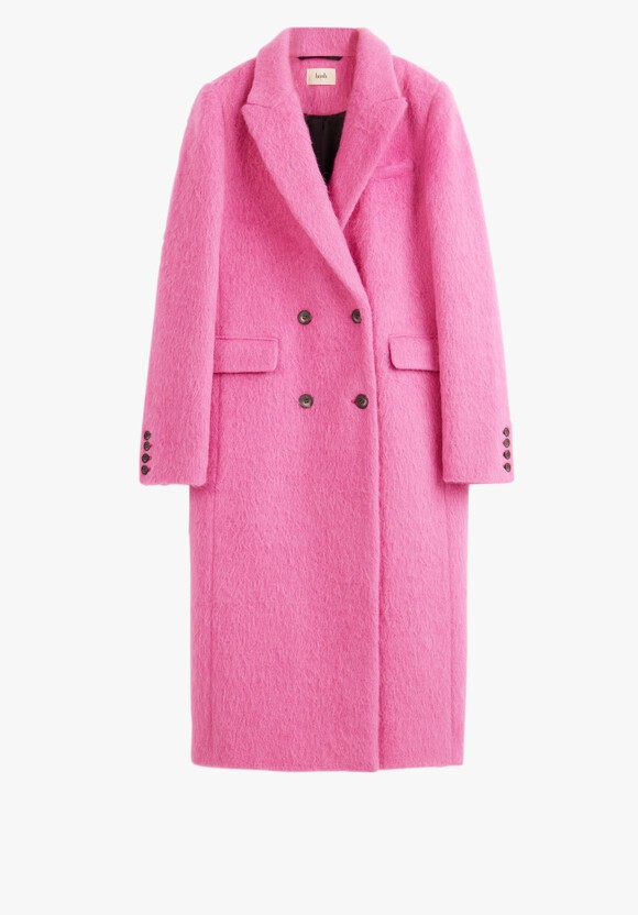 Rue Tailored Coat | Bright Pink Wool | hush