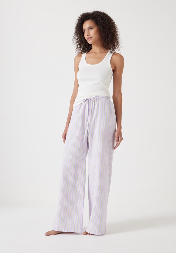 Cotton Poplin Stripe Vest Pyjamas Set