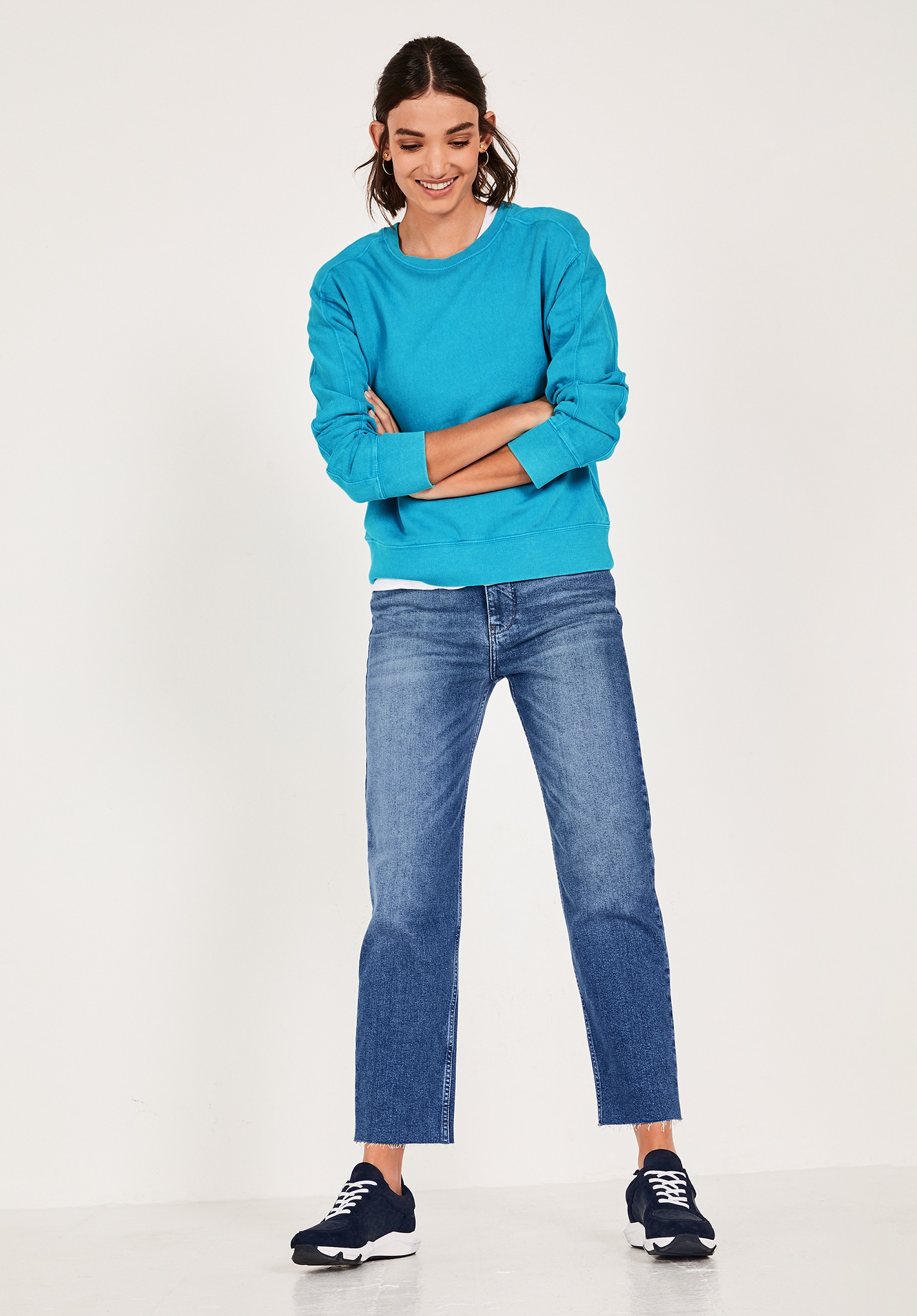hush rib panel sweatshirt