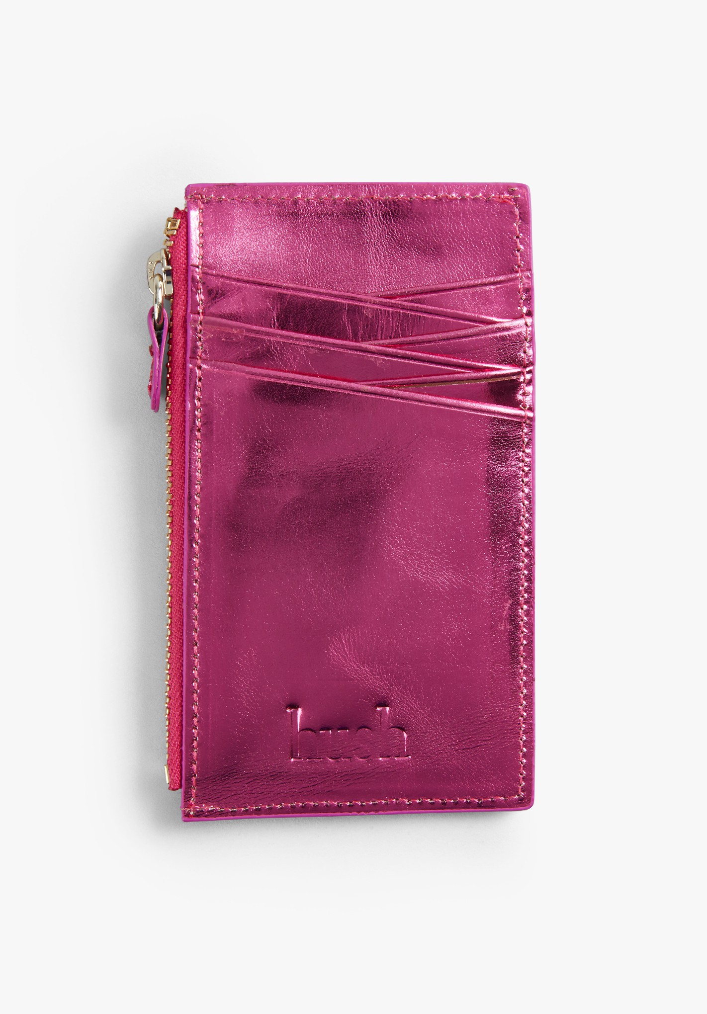 Hush metallic-pink Nantes Zip Top Cardholder