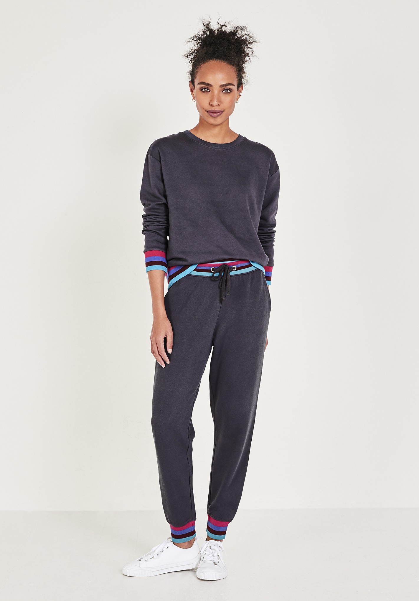 hush rib panel sweatshirt