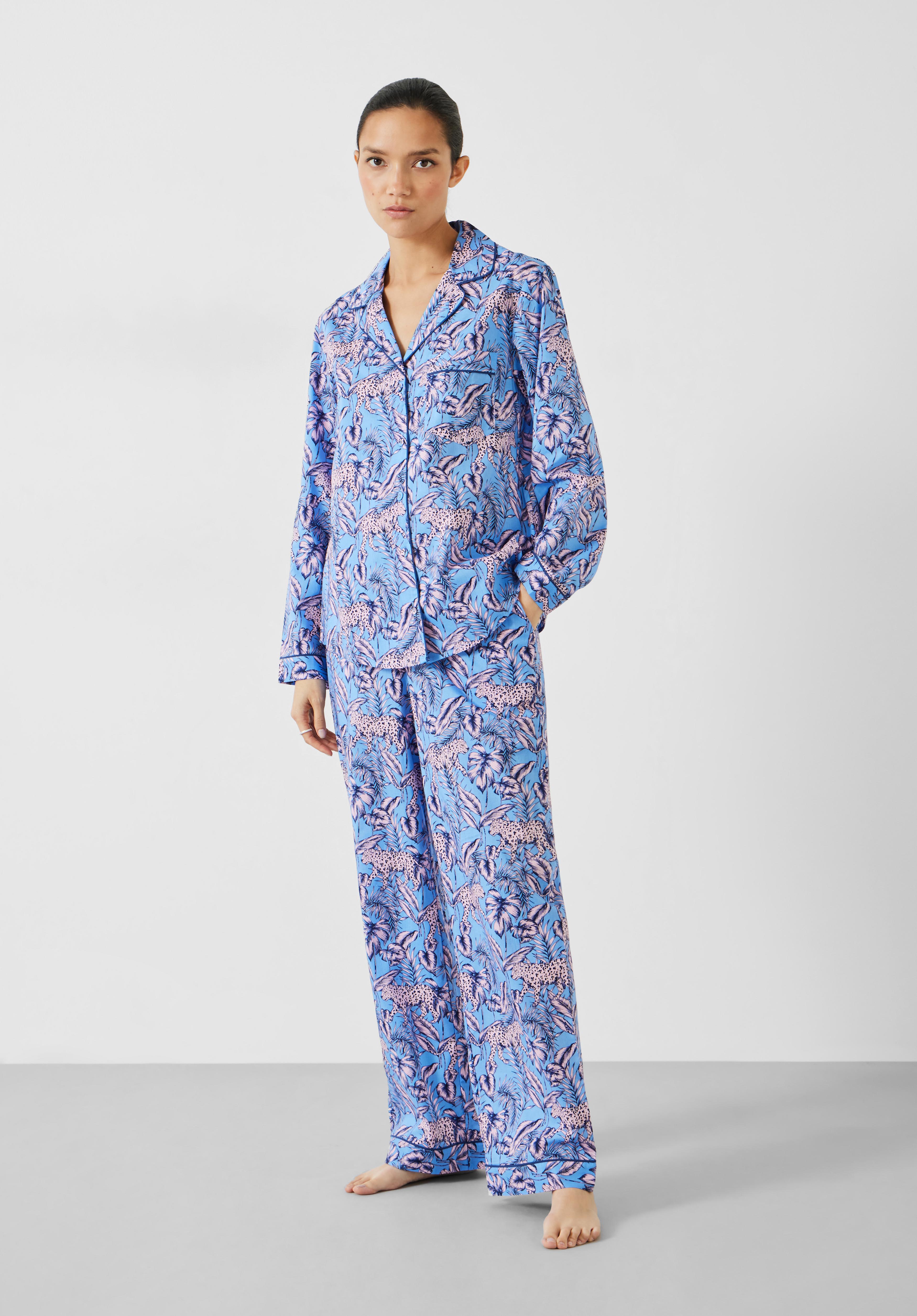 Hush Isla Printed Cotton Pyjama Set Pink/Blue