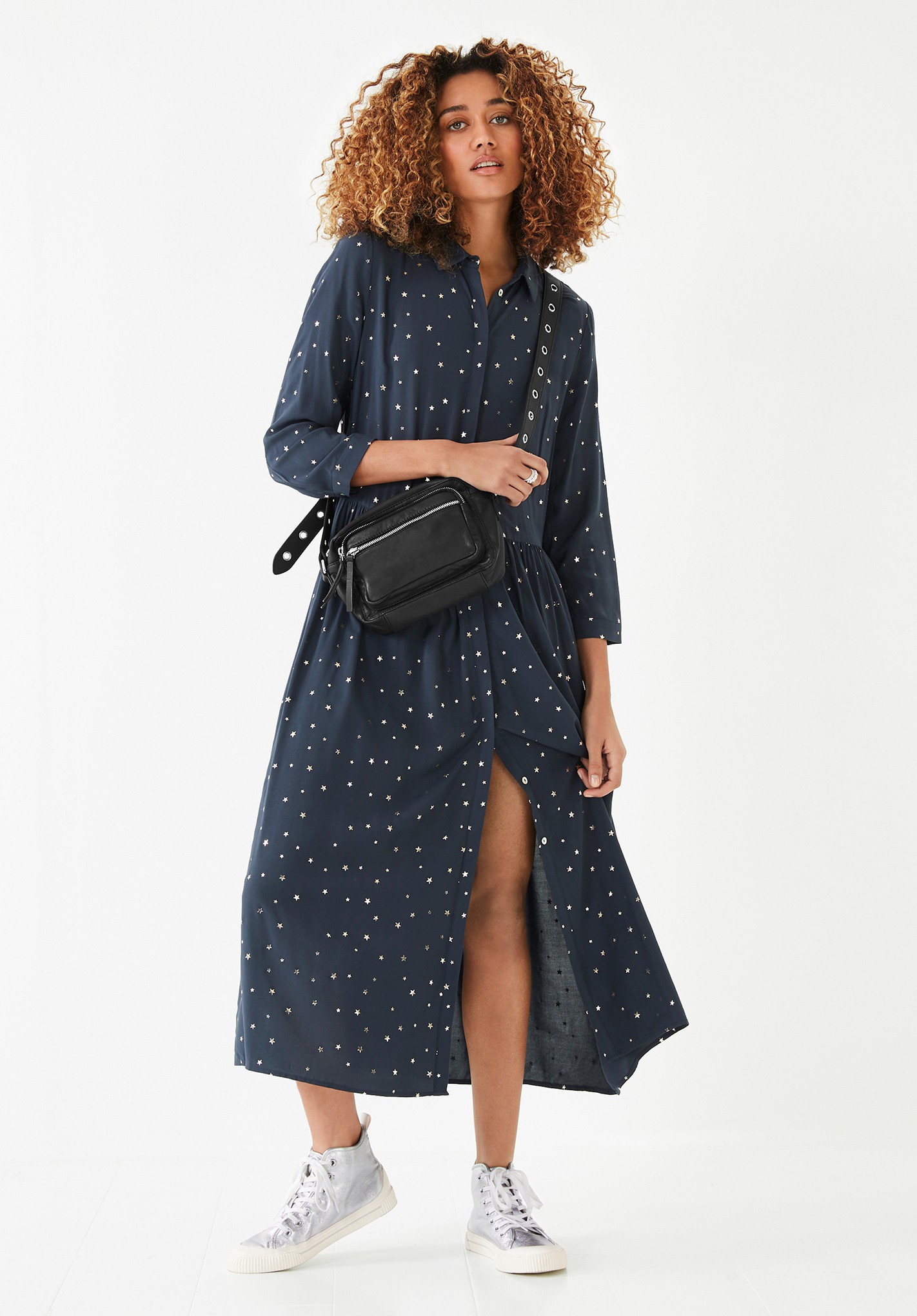 lianne printed shirt dress