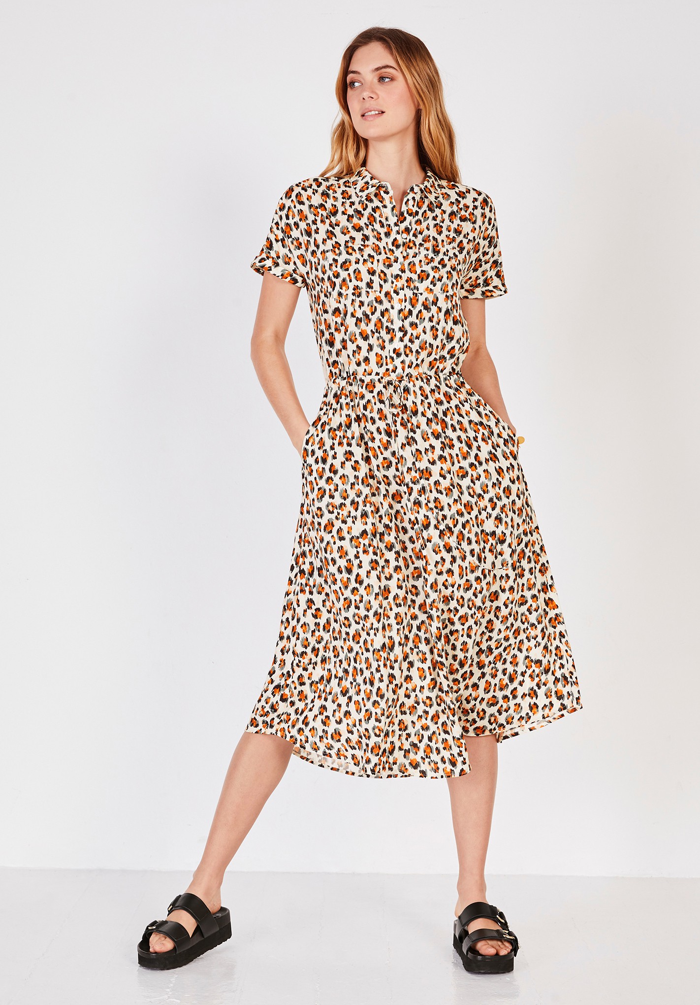 Hush painted-leopard Hattie Shirt Dress Animal print